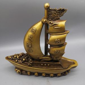 Figurines décoratives chine élaboration laiton Statue bonne chance richesse bateau métal artisanat décoration de la maison