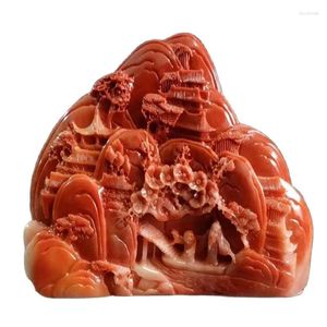 Figurines décoratives Chine Shoushan Pierre Vieille Main Sculptée Statue de Personnes Âgées