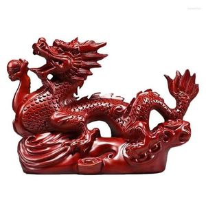 Figurines décoratives Statue de Dragon chinois 2024, Mini Figurine en bois du zodiaque