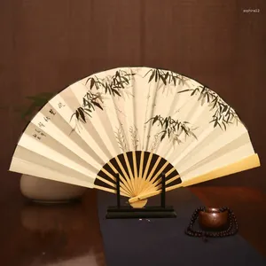 Figuras decorativas pintadas a mano china pincel xuan pintura de paisaje ventilador plegable 30 54.5cm suministro de arte de bricolaje de bambú grande clásico