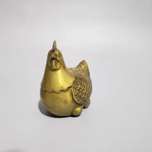 Figurines décoratives chinois solide cuivre pure petite poule Décoration du bureau d'étude