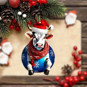 Figuras decorativas colgantes de la navidad dibujos animados acrílicos de la vaca