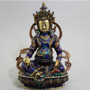 Figuras decorativas Estatuas de cobre Ventas directas Exquisitas Artesanías antiguas Pure Brass Cloisonne Amarillo Dios de la riqueza