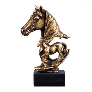 Figuras decorativas Escultura de caballo de bronce antiguo creativo, estatua, decoración del hogar, manualidades, adornos para correr, regalo de Feng Shui de oficina