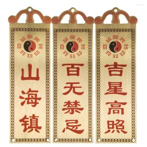 Figurines décoratives Feng Shui chinois pur cuivre peint en bronze Médaille bonne santé absorbant la richesse de la maison de suspension