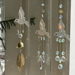 Figurines décoratifs Jardin Prism Window Decoration Crafts Home Pendentif Hummingbird Sun Rainbow Crystal Crystal Wind Chime