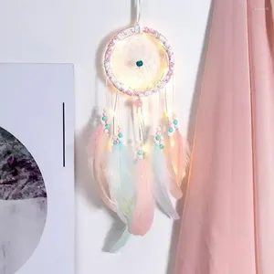 Figurines décoratives Girl Dream Catcher Feather Hanging Art Cadeaux à Ie Friends Creative Valentine's Day Hollow Wind Chimes Mur