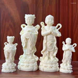 Figurines décoratives Golden Boy et Jade Girl Figure Statue Résine Art Sculpture Maison Salon Bureau Décorations Cadeau de Mariage Une Paire