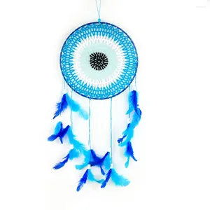 Figuras decorativas Circulos concéntricos de tejido de tejido a mano Tassels Ojibwe Dream Catcher Gypsy Tapestry Yoga Meditación