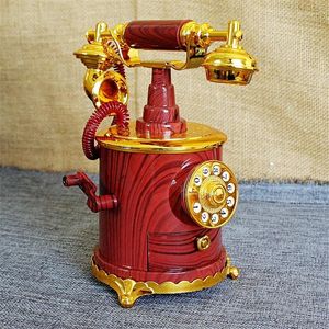 Figurines décoratives HAOCHU Antique Berceau Téléphones Modèle Boîte à Musique Mécanique Nostalgie Maison Étagère Décor Artisanat Cadeau D'anniversaire Enfants Jouets