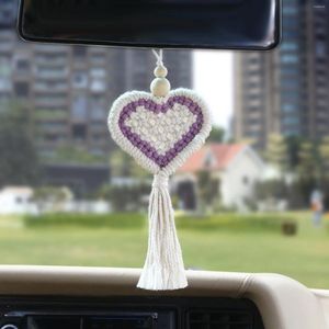 Figurines décoratives en forme de cœur d'amour pour la saint-valentin, décorations suspendues en macramé pour arbre à pampilles, ornements de voiture, accessoires de fête et de vacances