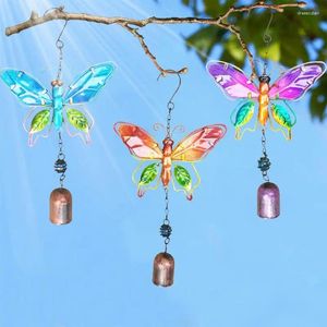 Figurines décoratives Metal Butterfly Wind Chime with Bells Big 3D Simulation Decor Outdoor Decors Craft on Stick Tourist Attraction for Christmas