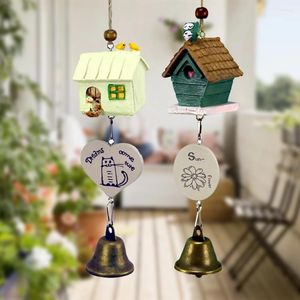 Figuras decorativas Cartoon Cartoon Viento Chime Pájaro Ornamento Decoración del Hogar Jardio Condicador Lindo House Campa de campana Regalo artesanal