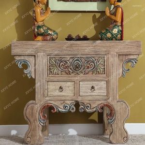 Figuras decorativas Estilo del sudeste asiático Tallado de madera maciza Muebles de altar Muebles Ropa Cerrar el armario Desk Fragance Fragance