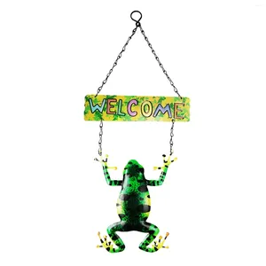 Figurines décoratines Vente supérieure Iron-Frog Forme Porte Signe Postuil DÉCORATIONS COMMENCE CHEMINEUR DUR LUNE CHIMES MUR JARDINGER DÉCOR PENDANT PRENDANT