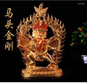 Figurines décoratives bouddha en gros #- bon bureau à domicile Protection de la maison Talisman-dorure bouddhiste Hayagriva Statue en laiton