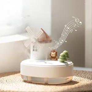 Figurines décoratives Musique de vent Musique humidificateur double pulvérisation sans fil mini bureau mignon cadeau d'air