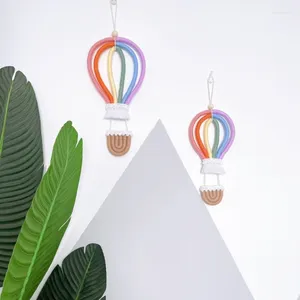 Figurines décoratines Ballon à air tissé Rainbow Pendant Art Crafts Party Decoration Supplies for Indoor Outdoor Garden Yard