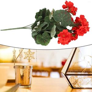 Flores decorativas 1 manojo 36 cm artificial para boda jardín geranio rojo rosa planta flor decoración del hogar