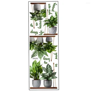 Flores decorativas, 1 Juego de calcomanías de pared de plantas en maceta, pegatinas adhesivas, ventana verde