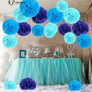 Fleurs décoratives 10/15 cm Décoration de mariage Color Copie Papier Pompoms Balls Party Decor Home Tissue anniversaire 10pcs 5Z