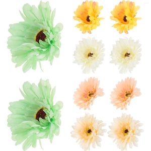 Flores decorativas 10 PCS Autumn Gerbera Artificial African Daisy Heads Decreno de girasol Diy Decoración de artesanías falsas Tabonías de seda Se marea