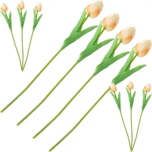 Flores decorativas 10 pcs planta falsa de flores artificiales tulipanes tulipanes aniversario decoración rama pura rama