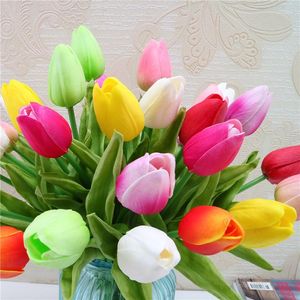 Fleurs décoratives 10 pièces bulbes de tulipes tulipes en latex fleur artificielle Bouquet faux mariée décorer pour mariage