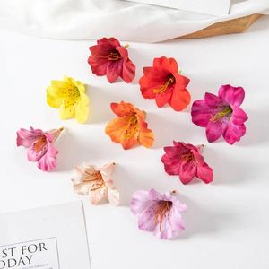 Fleurs décoratives 10 pièces Artificiel Silk Butterfly Orchid For Wedding Home Decoration Accessoires Broche DIY Couronne de Noël Boîte de bonbons
