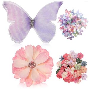 Fleurs décoratives 100 PCS Décorations de mariage DIY Appliquez papillons appliques Bows Craft Robe Butterfly For Home