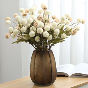 Decorative Flowers 10Pcs Artificial 5 Heads Dandelion Small Thorn Ball Wedding Home Decoration Fake Pography Props