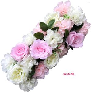 Fleurs décoratives 10 pièces rangée de fleurs route plomb soie artificielle fausse Rose boutique de mariage entreprise célébration événement d'ouverture