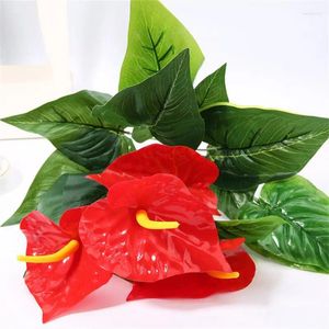 Fleurs décoratives Anthurium à 12 têtes, fausse fleur alternative, décoration florale, plante résistante à l'usure