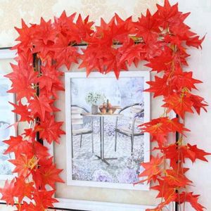 Fleurs décoratives 12 pièces feuille d'érable artificielle plante de vigne décoration d'automne bricolage guirlande fête maison mariage décoration murale cadeaux de Thanksgiving