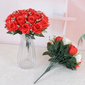 Fleurs décoratives 18 têtes, vraies fleurs heureuses, haute qualité, roses sèches pour la saint-valentin, pour la maison