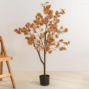 Fleurs décoratives 180CM arbre d'argent artificiel plante en pot sol pour afficher fenêtre salon décoration eucalyptus vert