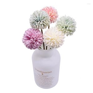 Fleurs décoratives 1pc Artificiel Silk Flower Wedding Bouquet Dandelion Ball Simulation Road Lead Mur Fake Home Decoration