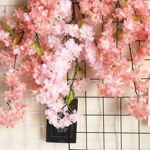 Fleurs décoratives 1 pièce Style INS plante mur fleurs de cerisier printemps japonais Sakura fleur artificielle bonsaï bricolage décoration de mariage à la maison