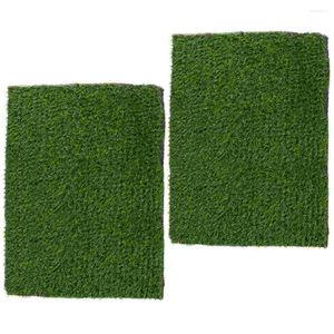 Fleurs décoratives 2 pièces tapis de pose de poulet coussins de gazon artificiel tapis pratiques faux doublures tapis en plastique nichoir fourrure simulée