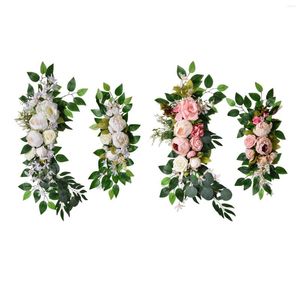 Fleurs décoratives 2 pièces arcs arc arc décor arc arrangement floral swag pour la cérémonie de fond de mariage arbor