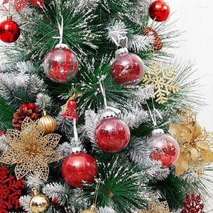 Flores decorativas 24 piezas Bola de Navidad de la Navidad 6 cm adornos de árboles decoraciones de fiesta suministran un año de plástico compromiso de regalo