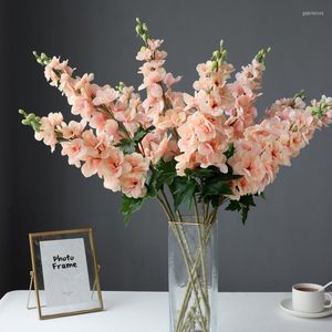 Flores decorativas 2Pc 3D Real Touch Delphinium flor artificial hidratante jacinto falso para el hogar boda evento Deco arreglo