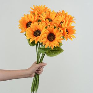 Flores decorativas, 3/5/10 Uds., girasol Artificial, crisantemo latino, flor única para el hogar, jardín, decoración de boda