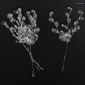Fleurs décoratives 3 fourches / peloton transparent 16 cm Perles de chute en cristal acrylique Favors Splay Affichage du bouquet de bouquet