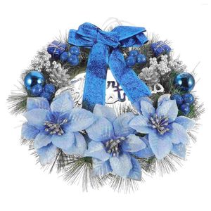 Guirlande de fleurs décoratives 30 Cm, couronne de pin, brosses à ongles, couronnes de fête d'hiver, décorations d'arbre artificiel