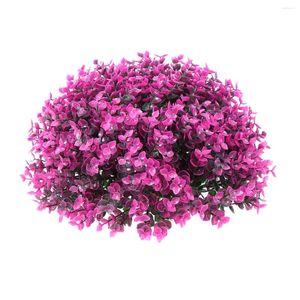 Fleurs décoratives 30cm boule de gazon artificiel plante en plastique simulé ornement d'aménagement paysager intérieur pour le bureau à domicile (rose)