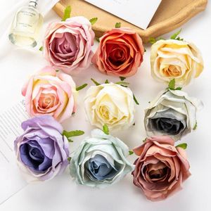 Flores decorativas 30 piezas Artificiales para álbum de recortes decoración del hogar Fiesta de bodas de Navidad Rosas de seda Diy Caja de dulces Panquínas Falsas Plantas