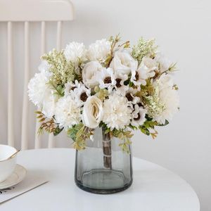 Fleurs décoratives 3 pièces boule de soie artificielle marguerite automne mariage nuptiale jardin Rose arc pour noël décoration de la maison de haute qualité