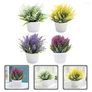 Fleurs décoratives 4 PCS BONNES ARTIFICIAL FAUILLE SMAL SMAL PLANT PLASTIQUE ORGNALITÉS PLANTES DÉCOR INDÉRIEUR