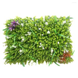 Fleurs décoratives 40 60 cm Plant artificiel mur carré Panneau de pelouse en plastique pour la boutique de jardin extérieure Simulation de décoration de mariage Mat de haies d'herbe